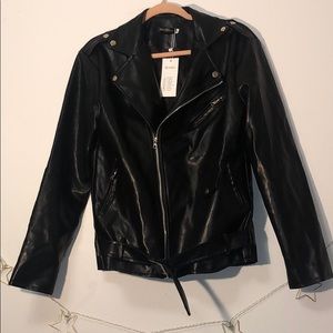 Benibos men New Leather motorcycle Jacket